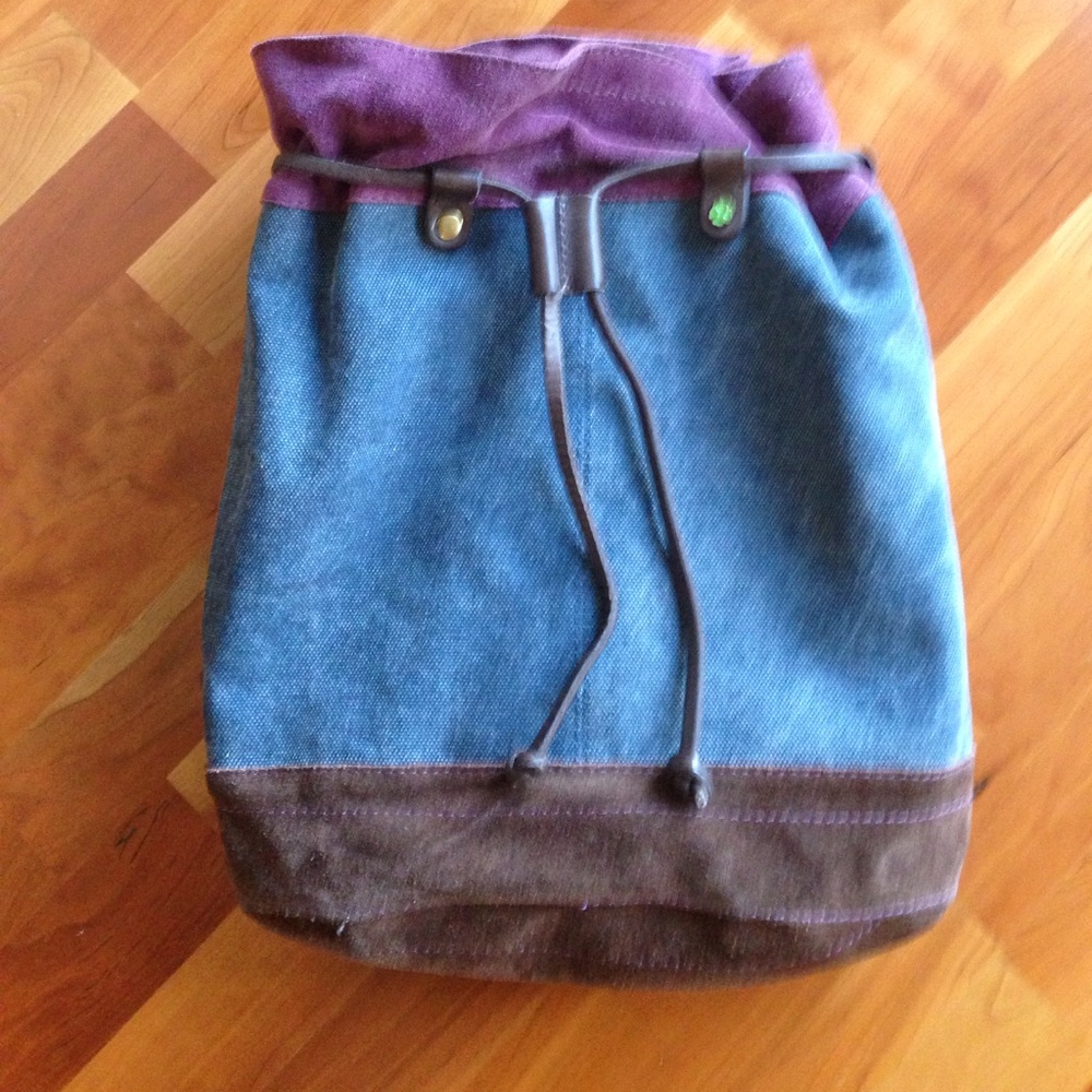 Lucky brand backpack denim and suede